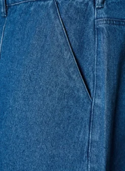 A-Linien-Jeansrock mit gewellter Knopfleiste
