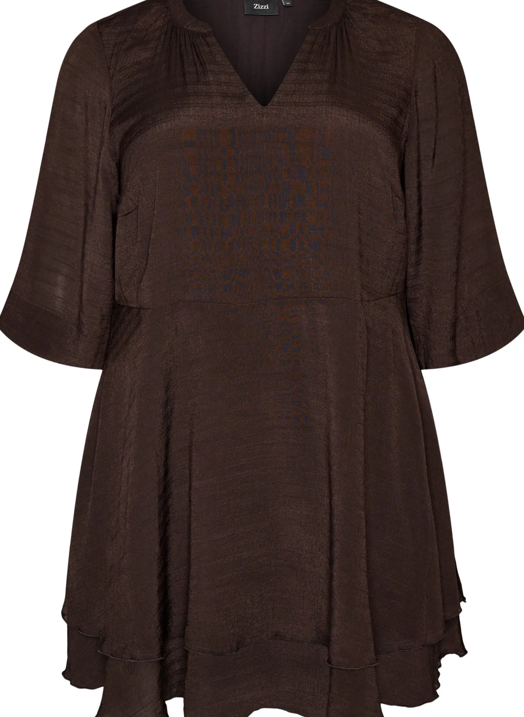 A-Linien-Kleid mit gestuften Rüschen