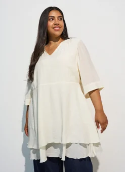 A-Linien-Kleid mit gestuften Rüschen