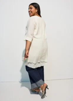 A-Linien-Kleid mit gestuften Rüschen