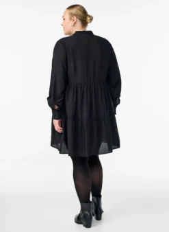 A-Linien-Kleid mit Rüschenkragen