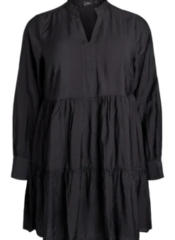 A-Linien-Kleid mit Rüschenkragen