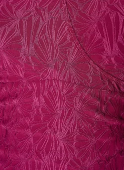 Badeanzug mit Wickeldetail und geblümter Ton-in-Ton-Textur