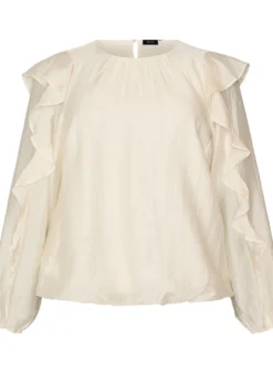 Ballonbluse mit Rüschen