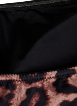 Bandeau-Bikinioberteil mit Leopardenmuster