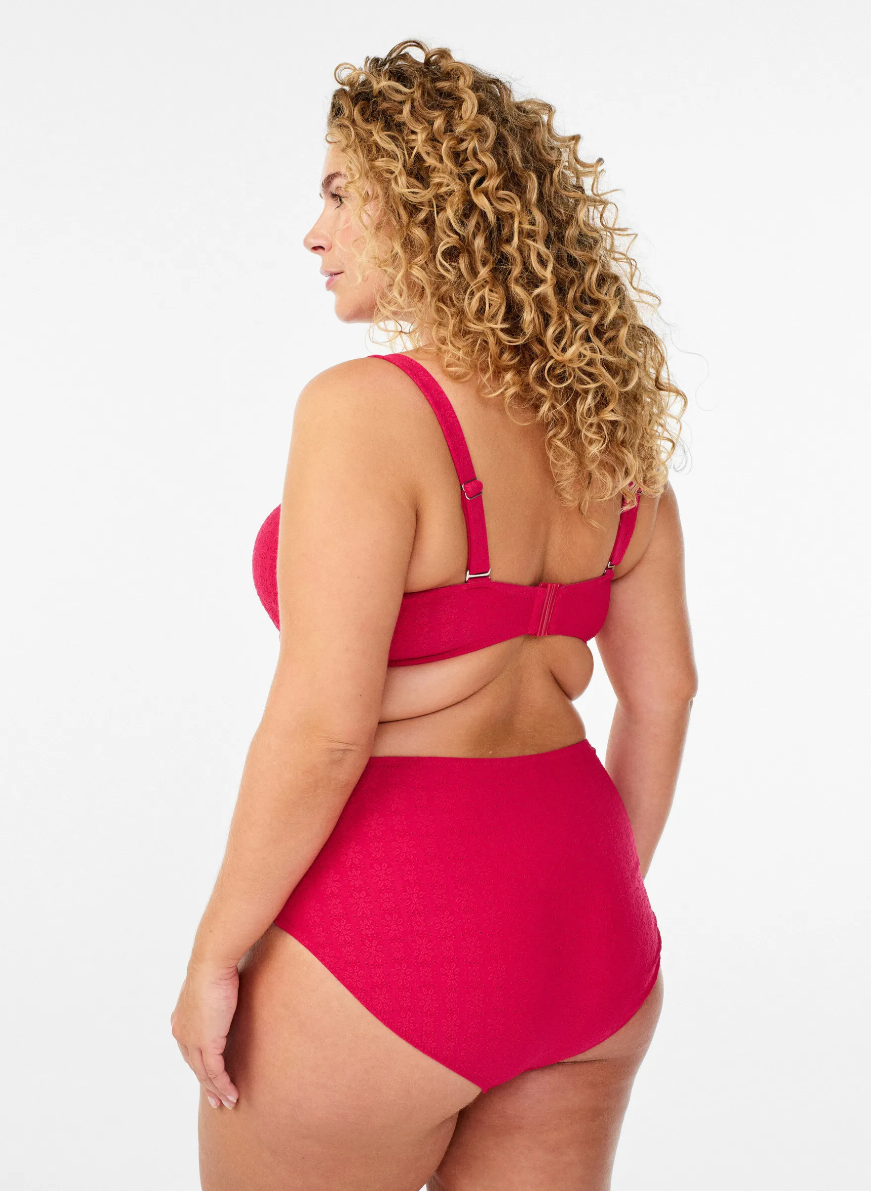 Bandeau-Bikini-Top mit Strukturmuster und abnehmbaren Trägern