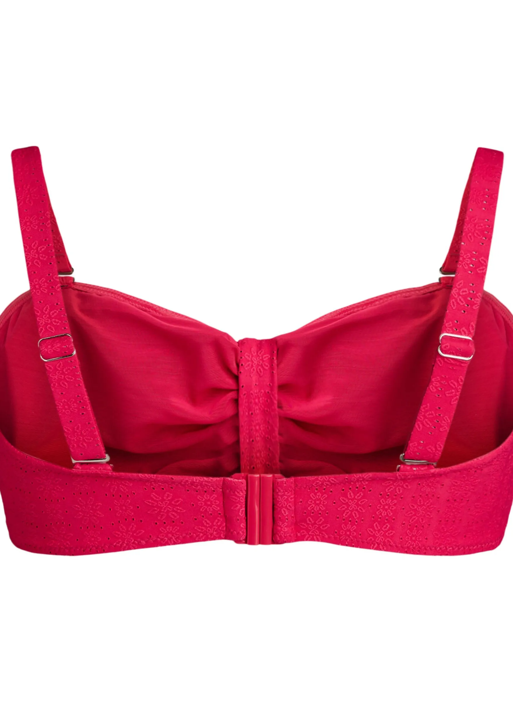Bandeau-Bikini-Top mit Strukturmuster und abnehmbaren Trägern