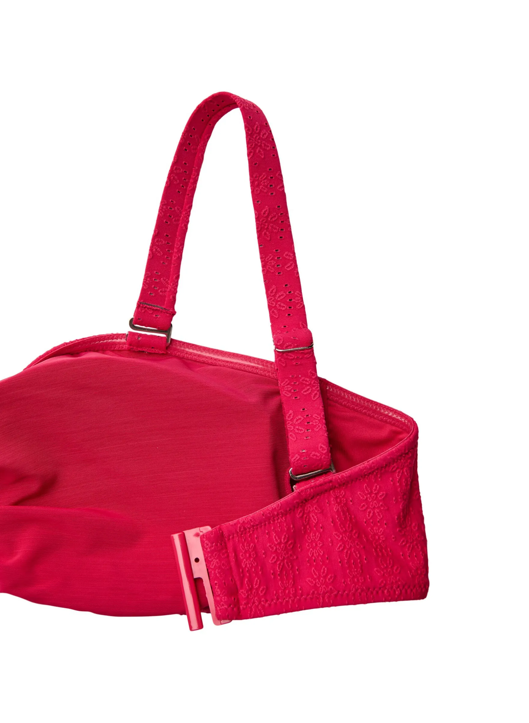 Bandeau-Bikini-Top mit Strukturmuster und abnehmbaren Trägern