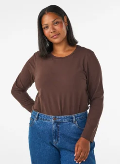Basic Bluse aus Jersey mit langen Ärmeln