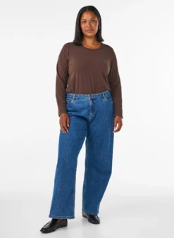 Basic Bluse aus Jersey mit langen Ärmeln