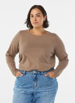 Basic Bluse aus Jersey mit langen Ärmeln