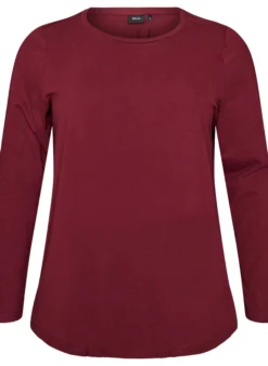 Basic Bluse aus Jersey mit langen Ärmeln