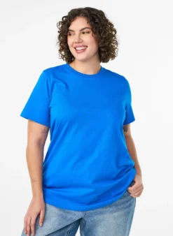 Basic-T-Shirt aus Baumwolle mit Rundhalsausschnitt