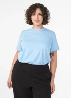 Basic-T-Shirt aus Baumwolle mit Rundhalsausschnitt