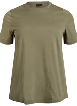 Basic-T-Shirt aus Baumwolle mit Rundhalsausschnitt