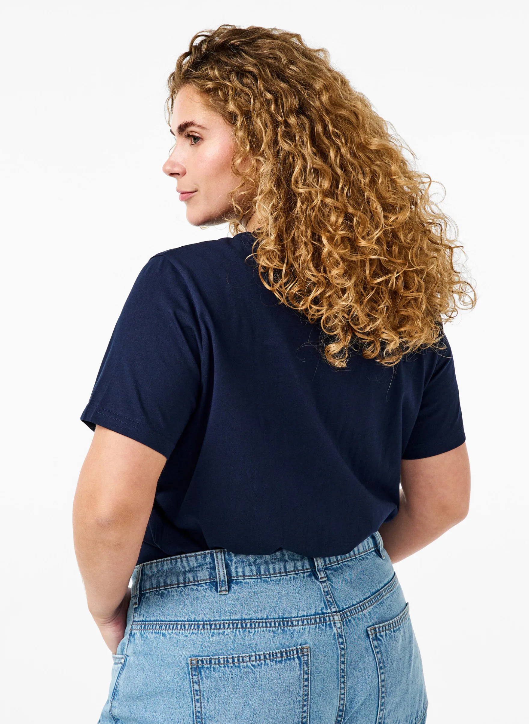 Basic-T-Shirt aus Baumwolle mit Rundhalsausschnitt