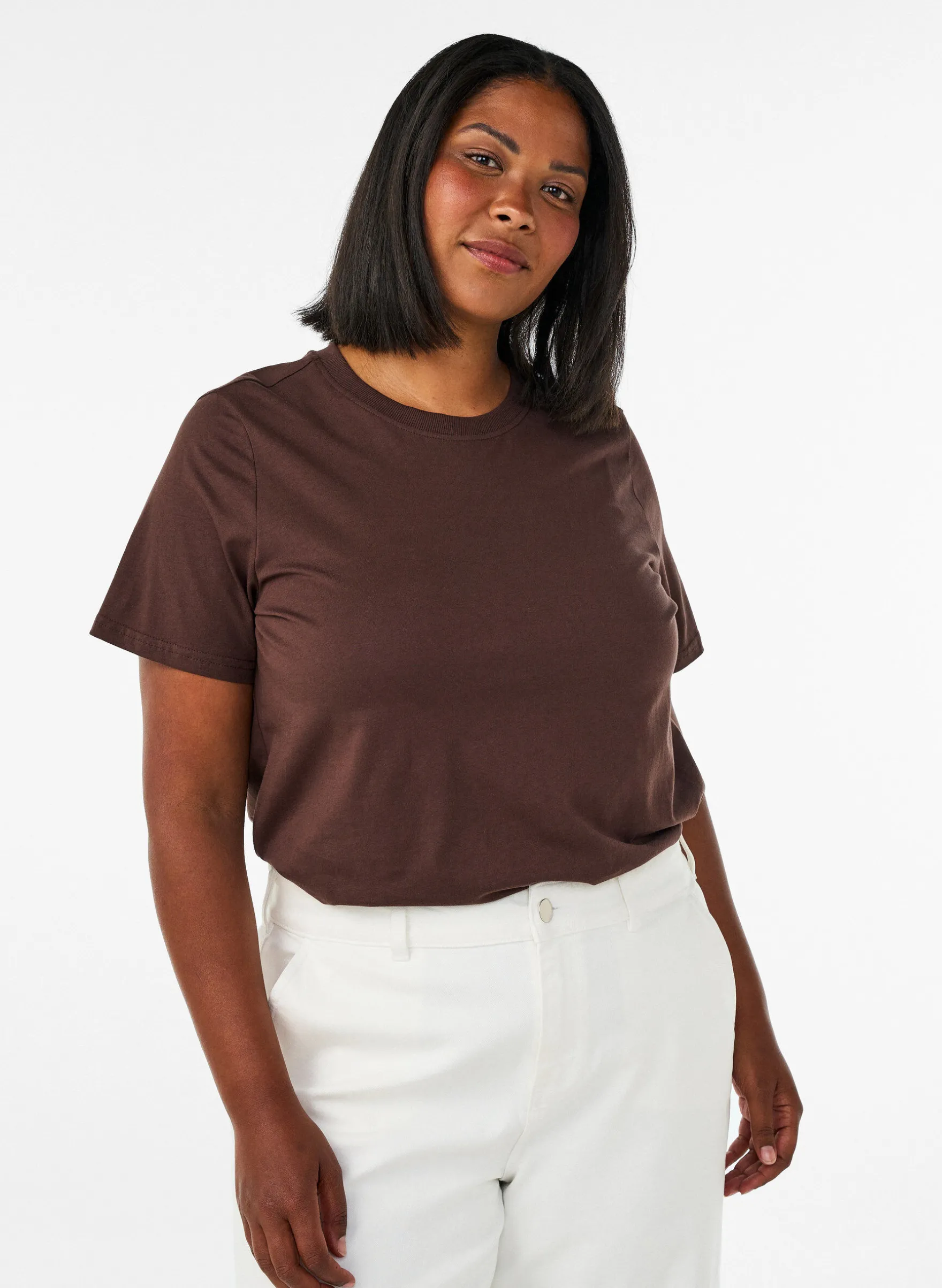 Basic-T-Shirt aus Baumwolle mit Rundhalsausschnitt