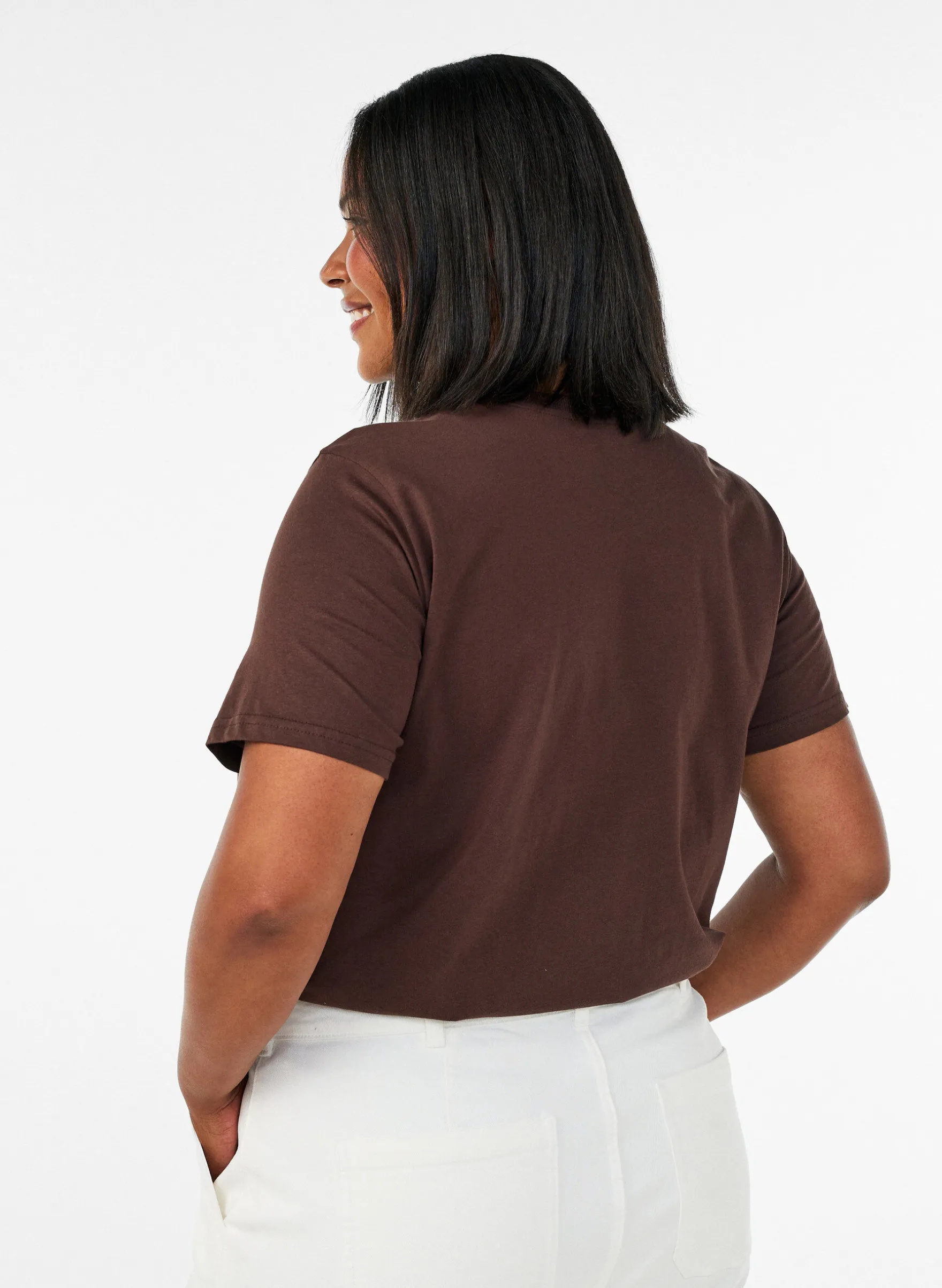 Basic-T-Shirt aus Baumwolle mit Rundhalsausschnitt