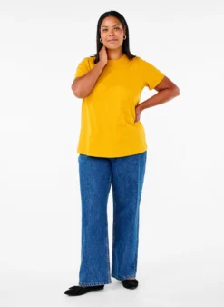 Basic-T-Shirt aus Baumwolle mit Rundhalsausschnitt