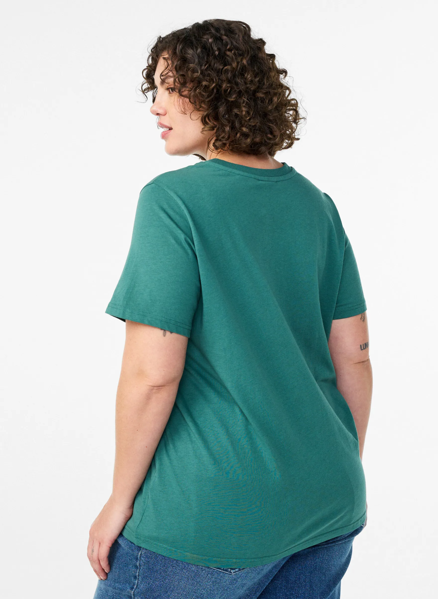 Basic-T-Shirt aus Baumwolle mit Rundhalsausschnitt