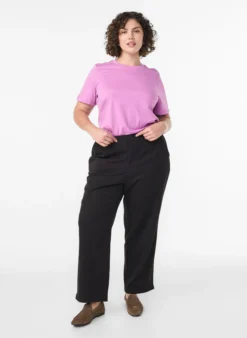 Basic-T-Shirt aus Baumwolle mit Rundhalsausschnitt