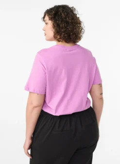 Basic-T-Shirt aus Baumwolle mit Rundhalsausschnitt