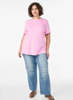 Basic-T-Shirt aus Baumwolle mit Rundhalsausschnitt