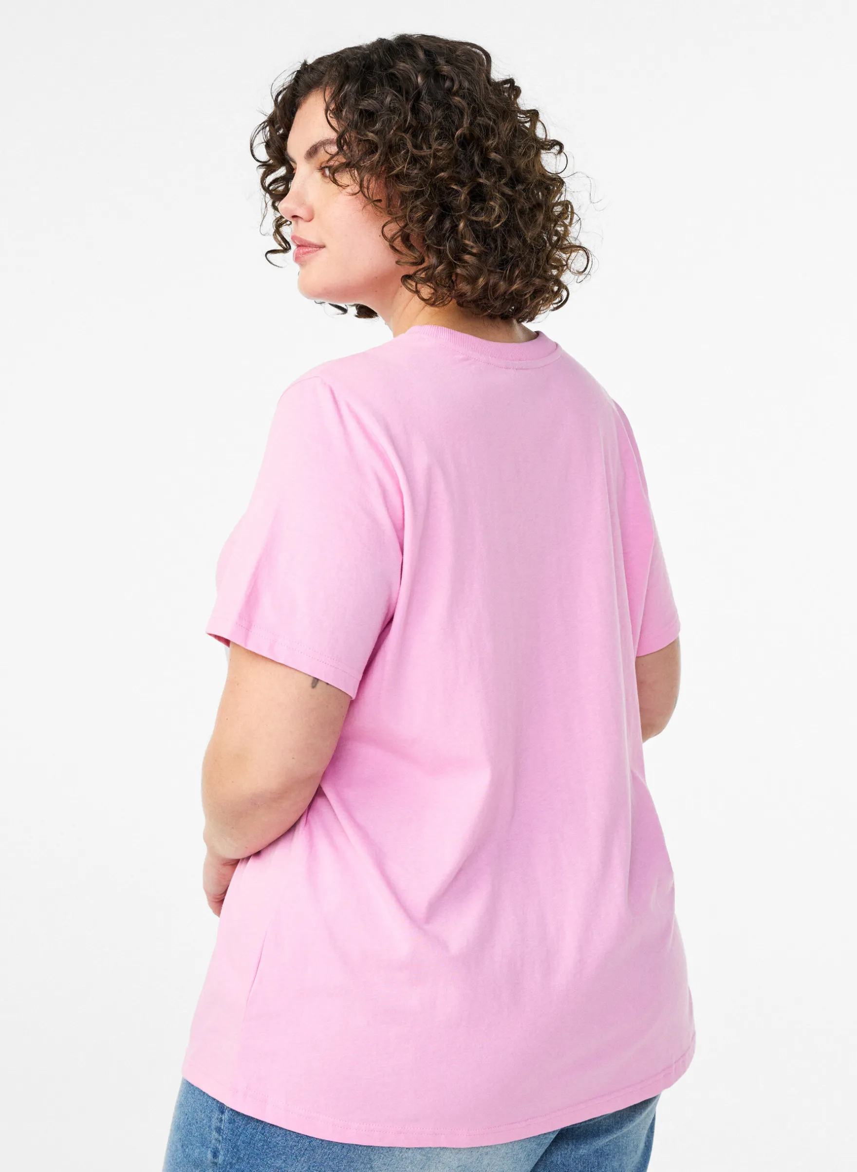 Basic-T-Shirt aus Baumwolle mit Rundhalsausschnitt