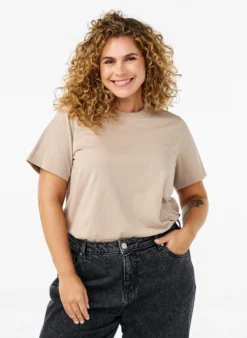 Basic-T-Shirt aus Baumwolle mit Rundhalsausschnitt