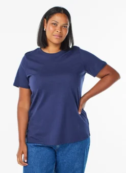 Basic-T-Shirt aus Baumwolle mit Rundhalsausschnitt