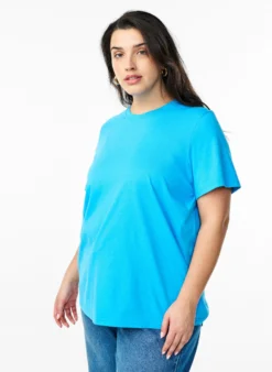 Basic-T-Shirt aus Baumwolle mit Rundhalsausschnitt