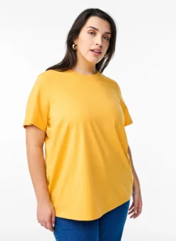 Basic-T-Shirt aus Baumwolle mit Rundhalsausschnitt