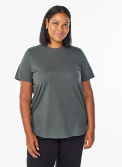 Basic-T-Shirt aus Baumwolle mit Rundhalsausschnitt