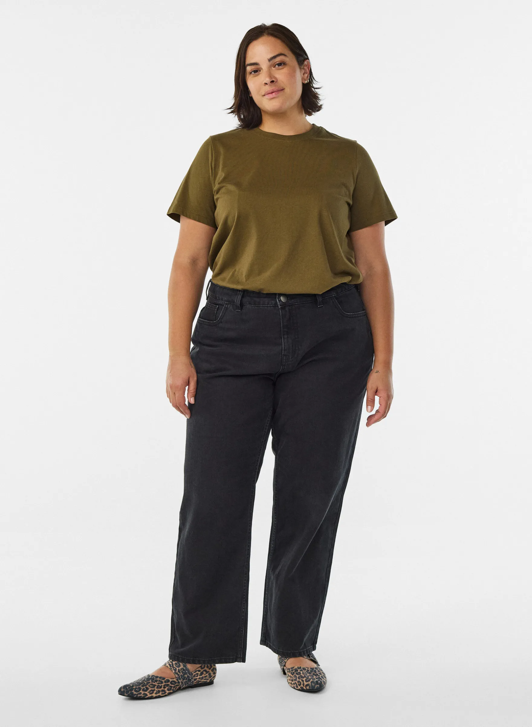Basic-T-Shirt aus Baumwolle mit Rundhalsausschnitt