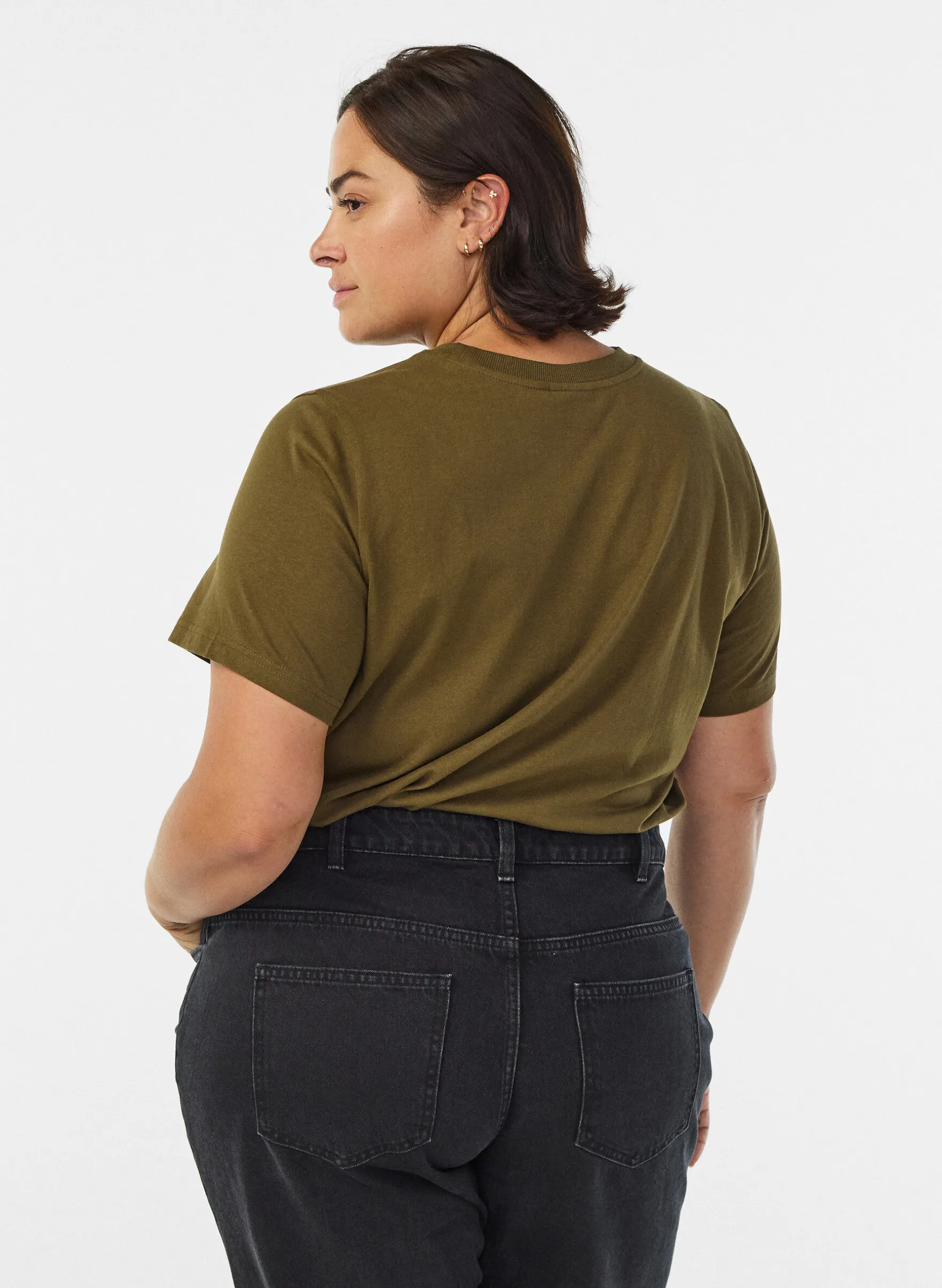 Basic-T-Shirt aus Baumwolle mit Rundhalsausschnitt