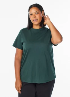 Basic-T-Shirt aus Baumwolle mit Rundhalsausschnitt