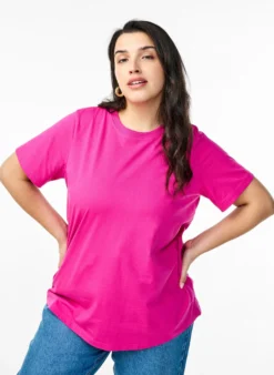 Basic-T-Shirt aus Baumwolle mit Rundhalsausschnitt