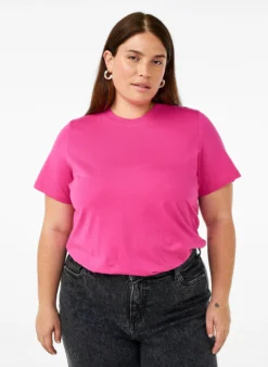 Basic-T-Shirt aus Baumwolle mit Rundhalsausschnitt