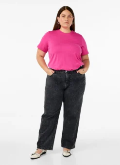 Basic-T-Shirt aus Baumwolle mit Rundhalsausschnitt