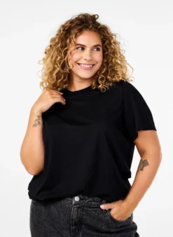 Basic-T-Shirt aus Baumwolle mit Rundhalsausschnitt
