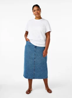 Basic-T-Shirt aus Baumwolle mit Rundhalsausschnitt