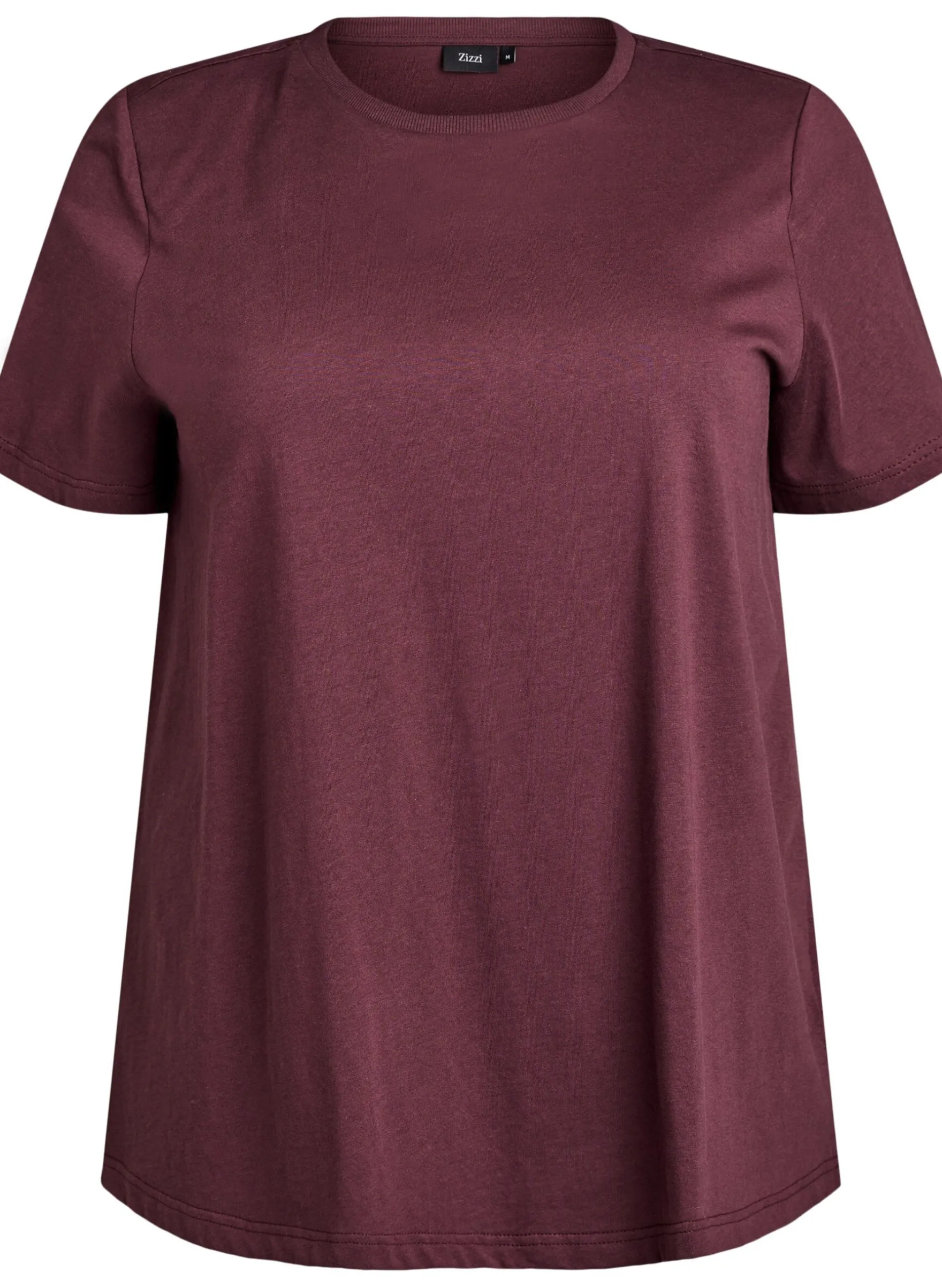 Basic-T-Shirt aus Baumwolle mit Schulterpolstern