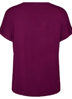 Basic T-Shirt aus Viskose mit V-Ausschnitt