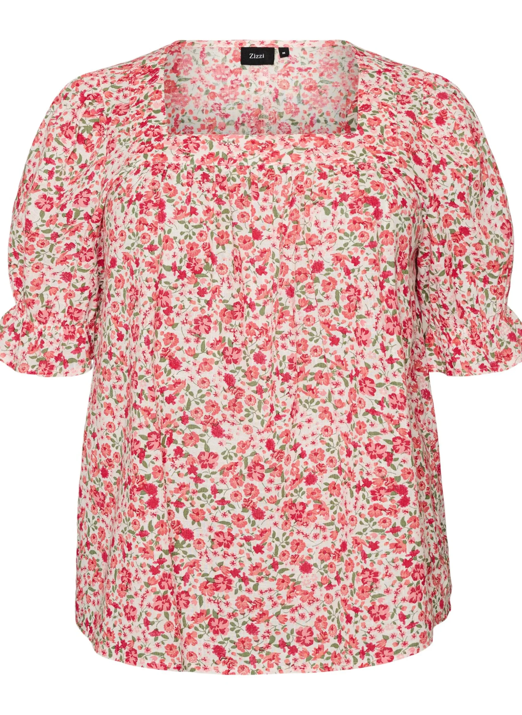 Baumwollbluse mit eckigem Ausschnitt