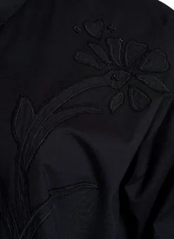Baumwollbluse mit Ton-in-Ton-Blumenstickerei