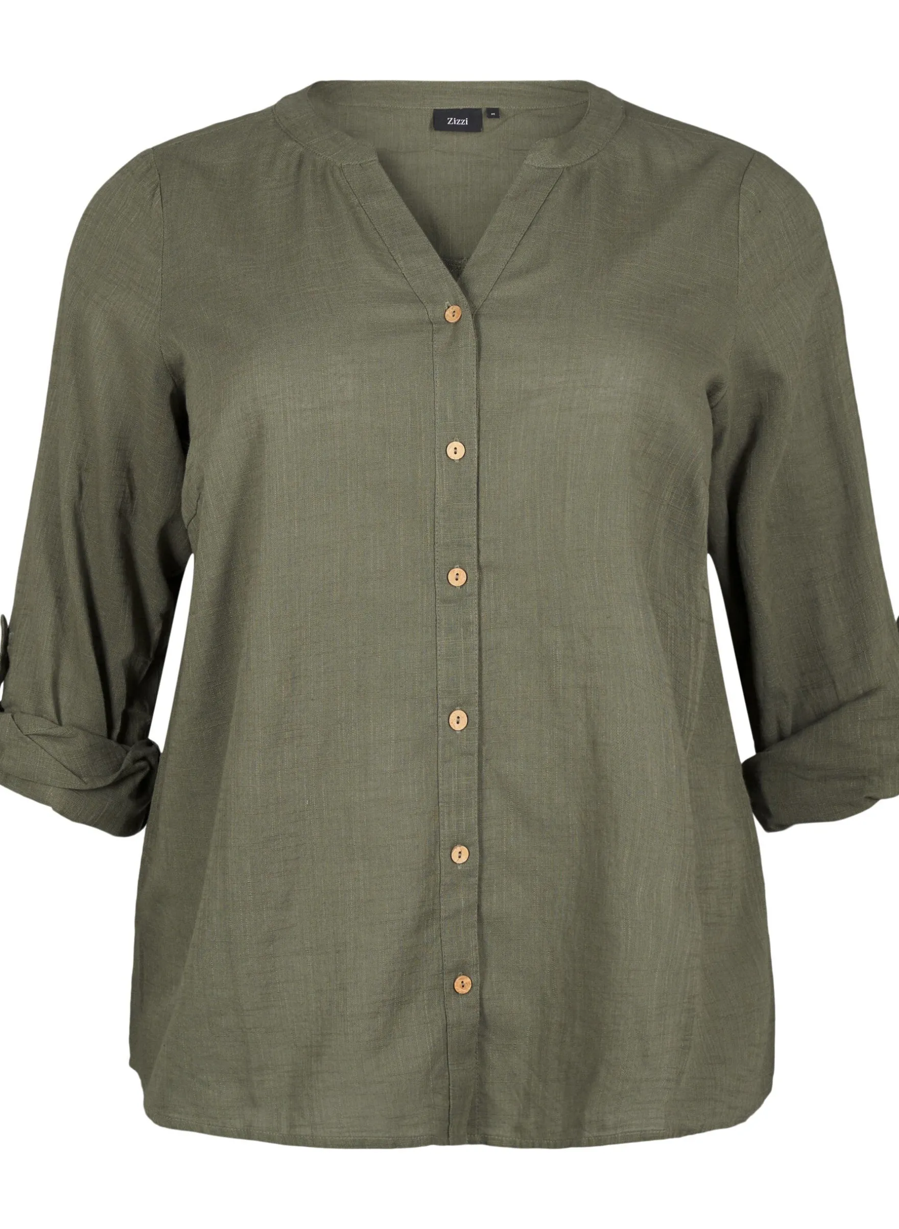 Baumwollbluse mit V-Ausschnitt