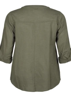 Baumwollbluse mit V-Ausschnitt