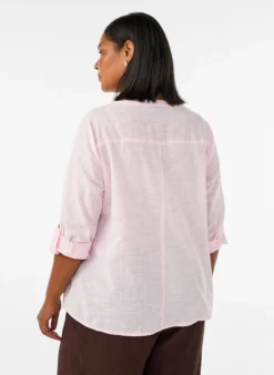 Baumwollbluse mit V-Ausschnitt