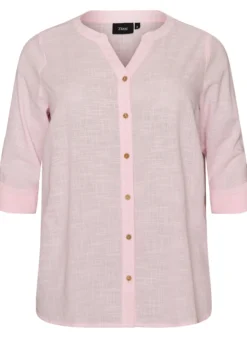 Baumwollbluse mit V-Ausschnitt