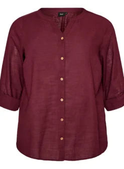 Baumwollbluse mit V-Ausschnitt